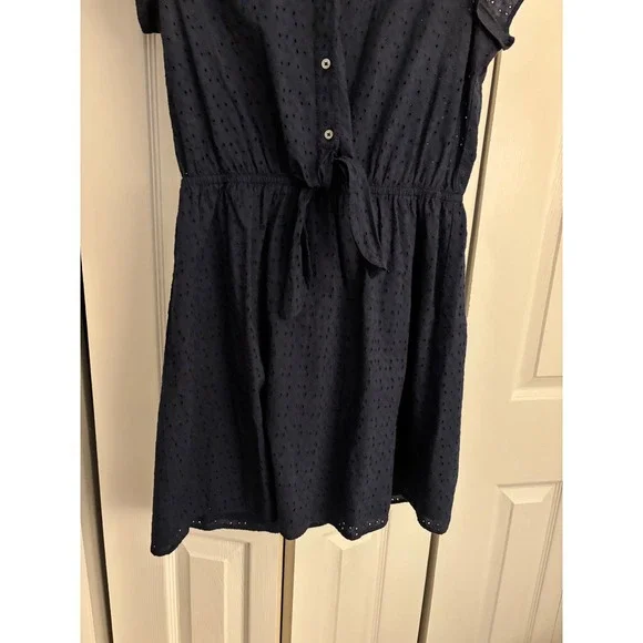 J.Crew Mercantile Navy Eyelet Mini Dress – Women's Small - Picture 5 of 7